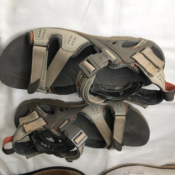 Merrell Mens Continuum Tan Vibram Sole Hiking Hook & Loop Sandals